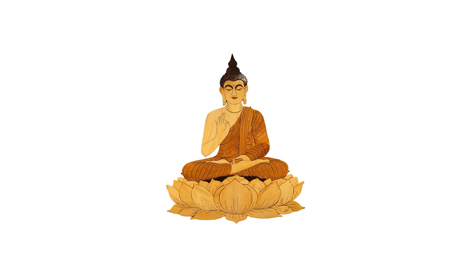 Lord Buddha Meditation - Sacred Wooden Carving with Peaceful Aura
